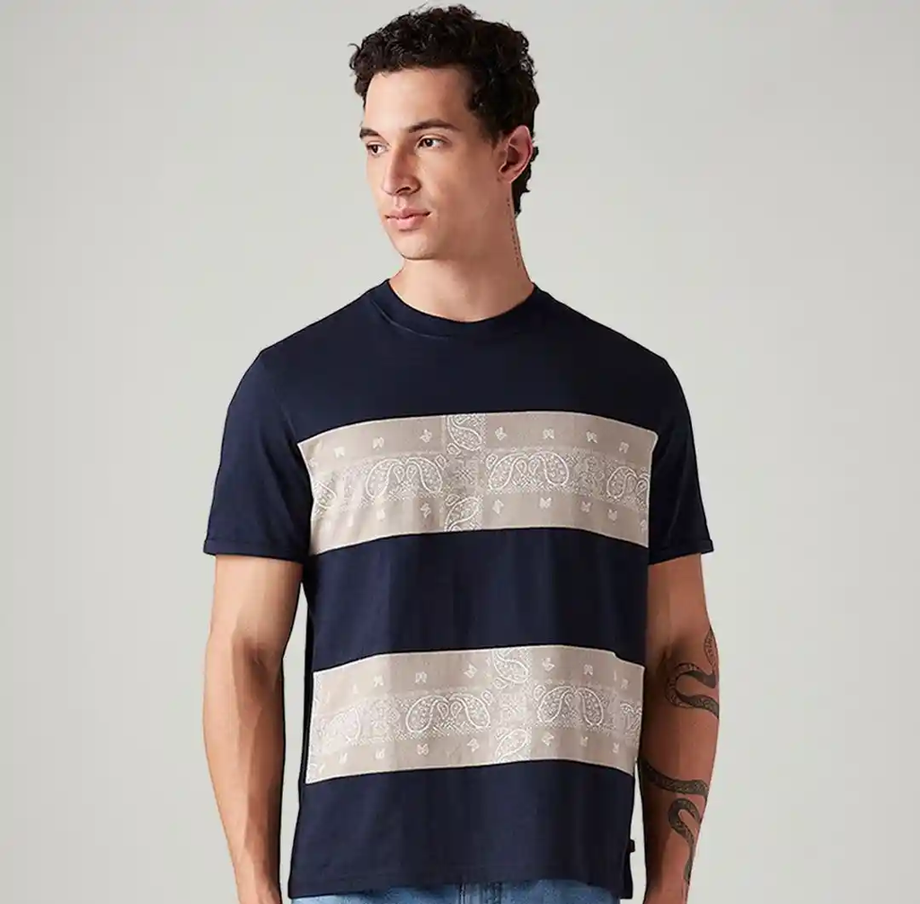 Levis Men's Striped Loose Fit T-Shirt